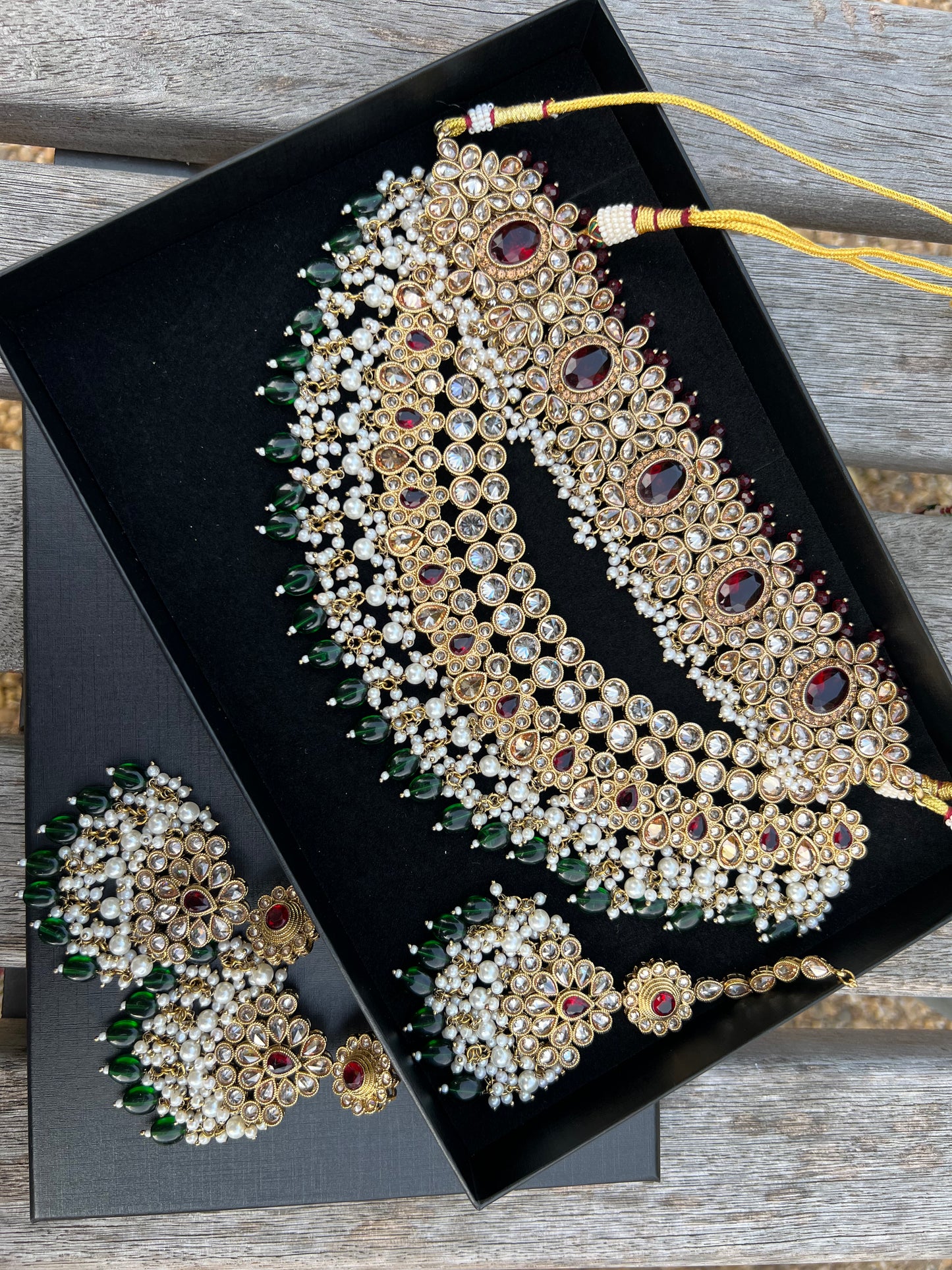 Maroon&Green Bridal Set