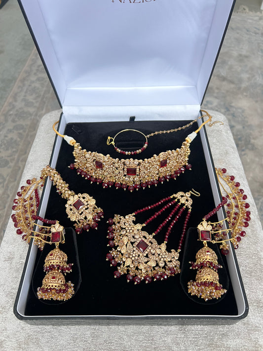 Maroon Choker Set